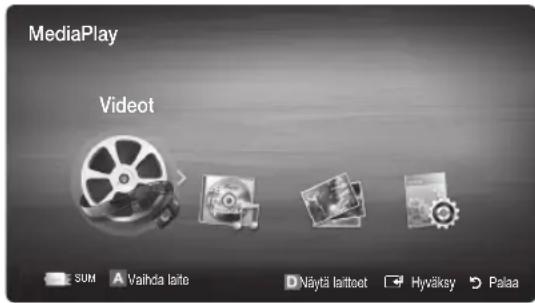 MediaPlay Videot SUM A Vailhda laito D Näytä laittoet Hyväksy Palaa