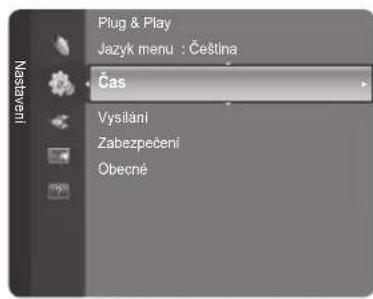 Plug & Play Jazyk menu : Čeština Čas Vysilani Zabezpecení Obecné
