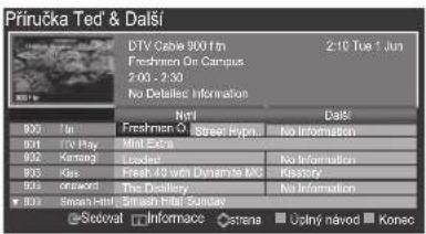 Přiručka Ted' & Další DTV Cable 800 Ft Freshmen On Campus 2:10 Tue 1 Jun 2:00 - 2:30 No Detailed Information 900 Fri Freshmen O Street Hypn. 901 TV Play Mint Edge 902 Kersseg Loaded 903 Kas Fresh 48 with Dynamite MG 904 Onword The Drillery. 905 Stream Htl Smash Htl Sunday Secoval Informace stena Upliny návod Konec