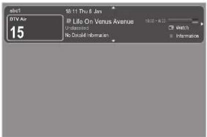 slot1 DTV Air 15 18:11 Thu 6 Jan ■ Life On Venus Avenue Undetermined No Detail Information 18:06 - 4:23 watch Information