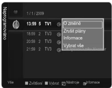 1 / 1 / 2009 O změhé Zrušit plány Informace Vybrat vše Vše Zvěření Vybrat Nástroje Informace