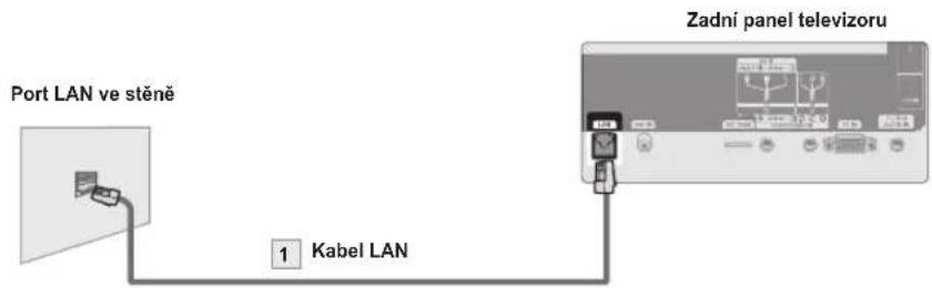 Port LAN ve stěně 1 Kabel LAN Zadní panel televizoru