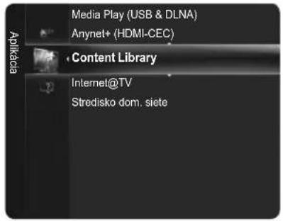 Media Play (USB & DLNA) Anynet+ (HDMI-CEC) Content Library Internet@TV Stredisko dom. siete