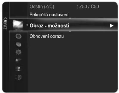 Odstín (Z/Č) : Z50 / Č50 Pokročilá nastavení Obraz - možnosti Obnovení obrazu