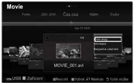 Movie Prader: Zak. 200r. Cas.osa Název Svůka Apr 27, 2009 1/5 VITM-86up, Informace Bepracně učelnéni MOVIE_001.avi USB Zarízení Nast.ovi Vybrat Nástraje Vyssí složka