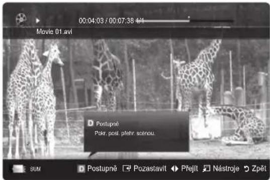 00:04:03 / 00:07:38 4/4 Movie 01.avi Postupné: Pokr. post. plehr. scencu. SUM Postupné Pozastavit Přejít Nástroje Zpět