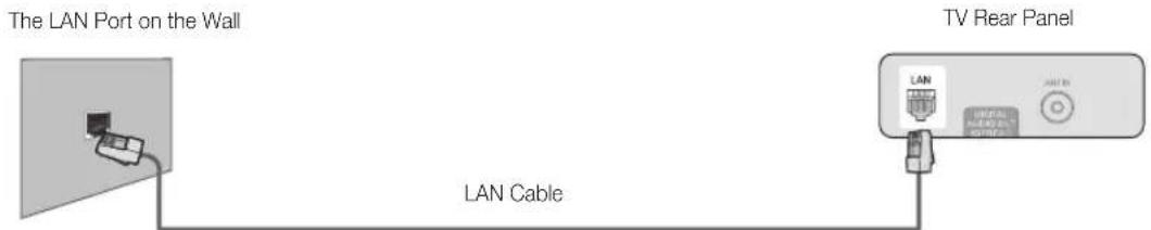 The LAN Port on the Wall LAN Cable TV Rear Panel