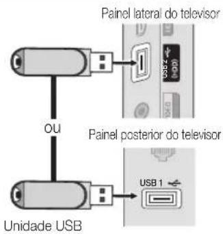 Painel lateral do telesor Painel posterior do telesor Unidade USB OU USB 1