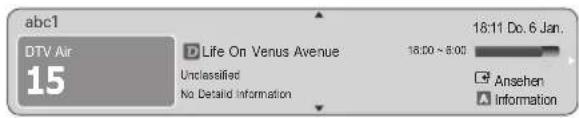 abc1 DTV Air 15 Life On Venus Avenue Unclassified No Detailed Information 18:00 - 8:00 18:11 Do. 6 Jan. Ansehen Information