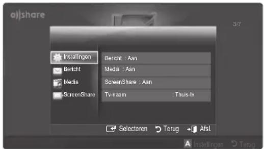 a)share Installungen Bericht : Aan Media : Aan Media ScreenShare : Aan ScreenShare Ty-naam : Trus-ly Selectoren Terug Afsl. Instellingen Terug