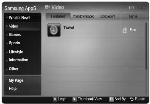 SAMSUNG LE55C650L1K - Samsung Apps - 1