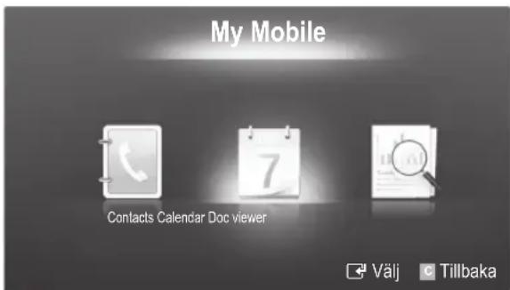My Mobile Contacts Calendar Doc viewer Välj C Tillbaka