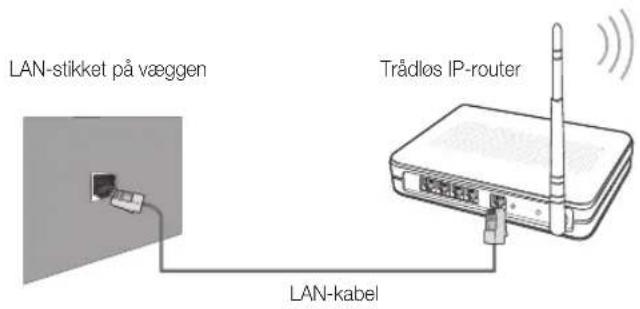 LAN-stikket på væggen Trådlos IP-router LAN-kabel