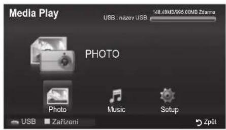 Media Play USB : mazov USB 148.49MS/$65.00MB Zdama PHOTO Photo Music Setup USB Zařízení Zpól