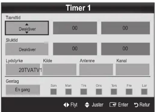 SAMSUNG PS58C6500TK - Indstilling af tænd/sluk-timer - 1