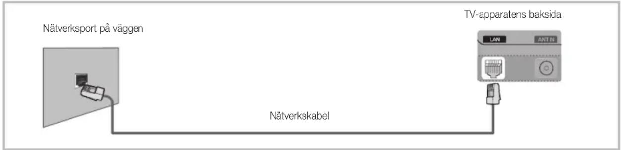 Nätverksport på väggen Nätverkskabel TV-apparatens baksida