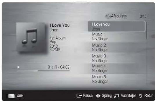 SAMSUNG PS58C6500TK - Afspilning af musik - 1