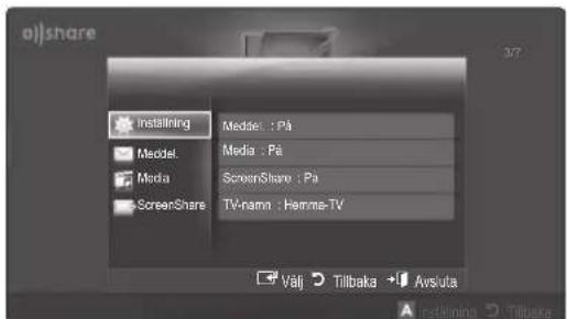 oijshare Instilling Media: Pä Media: Pä Media ScreenShare: Pä TV-namn: Famma-TV Valj Tilbaka Avs/uta instilling Tilbaka