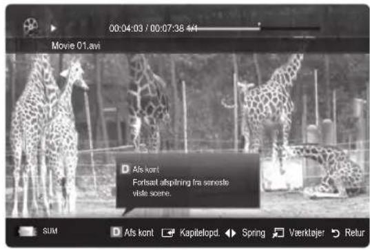 SAMSUNG PS58C6500TK - Kontinuerlig afspilning af filmfil (Genoptag afspilning) - 1