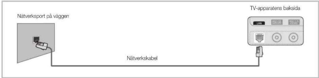 Nätverksport på väggen Nätverkskabel TV-apparatens baksida