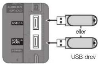 AUDIO OUT USB 2 USB 1 (HDD) HDD eller USB-drev