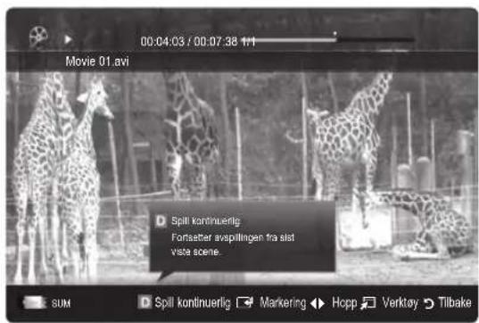 00:04:03 / 00:07:38 1/1 Movie 01 avi Split kontinuertig Forsetter avspillingen fra sist viste scene. SUM Split kontinuertig ▼ Marketing ▶ Hopp □ Verktøy ▶ Tilbake