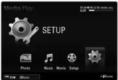 Media Play SETUP Photo Music Movie Setup SUM Zilizzeni +Konec