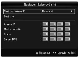 SAMSUNG LE46B650T2W - Nastavení kabelové sítě-Manuální. - 1