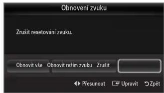 SAMSUNG LE46B650T2W - Obnovení zvuku → Obnovit vše / Obnovit režim zvuku / Zrušit - 1