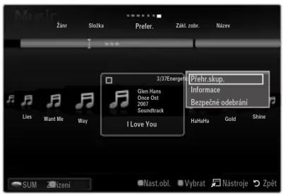 Žižnr Složka Prefer. Žákl. zobr. Název Lies Want Me Way 3/3/Emergen Glen Hans Once Dot 2007 Soundtrack I Love You Pehr.skup. Informace Bezpečné odebrání Hařařa Gold Shine SUM Zrzení Nast.obl. Vybrat Nástroje Zpět