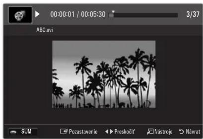 00:00:01 / 00:05:30 3/37 ABC.avi SUM Pozastavenie Preskočit' Nástroje Navrat