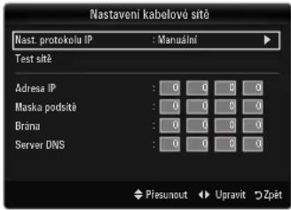 SAMSUNG LE46B651T3W - Nastavení kabelové sítě-Manuální. - 1