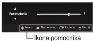 Podsvictenio 7 Posun Nastavenie Zadanie Navrat Ikona pomocnika