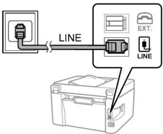 EPSON EcoTank ET-4700 - Tilslutning til en almindelig telefonlinje (PSTN) eller PBX - 1