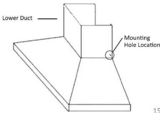 Lower Duct Mounting Hole Location 15