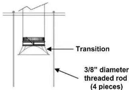 Transition 3/8" diameter threaded rod (4 pieces)