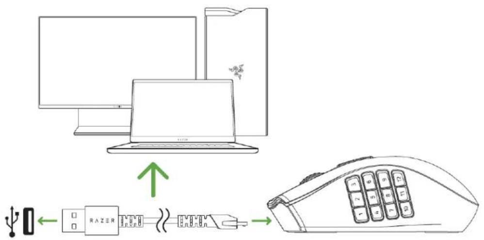 RAZER Naga Pro - マウスの充電方法 - 1