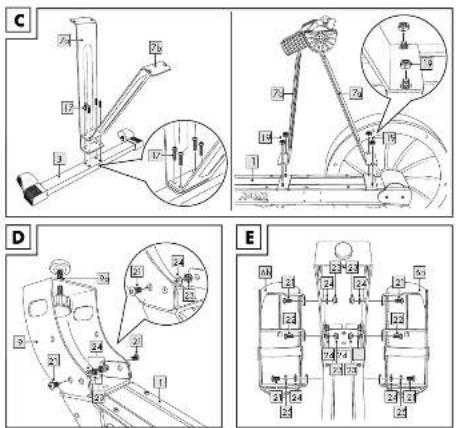 Technical diagram showing mechanical assembly and component layout with labeled parts and annotations