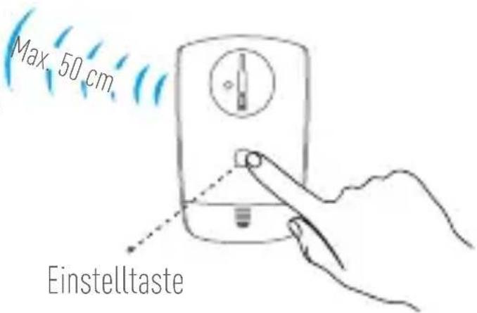 Max. 50 cm. Einstelltaste