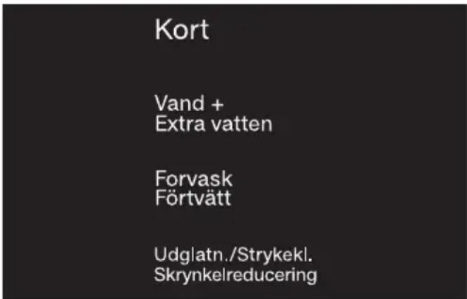 MIELE WSF 363 WCS - Programoversigt - 1