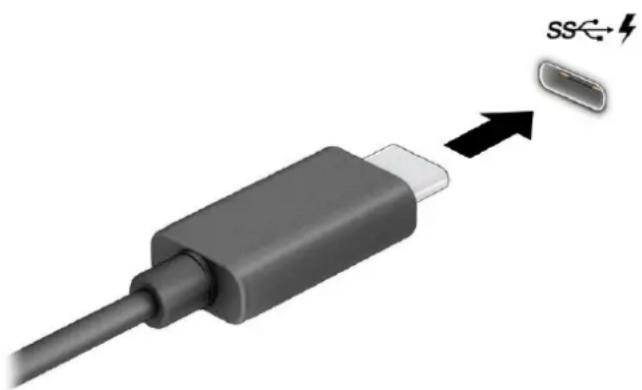 HP Elitebook 835 G7 - Tilslutning af en DisplayPort-enhed med et USB-kabel Type-C (kun udvalgte produkter) - 2