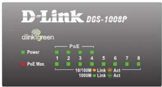 D-LINK DGS-1008P - GIGABIT-PORTAR (PORT 1 - 8) - 1