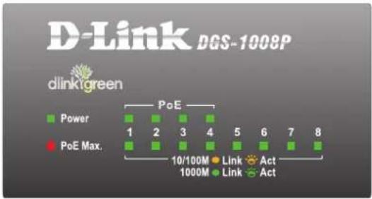 D-LINK DGS-1008P - GIGABIT PORTOK (PORTOK 1-TÓL 8-IG) - 1