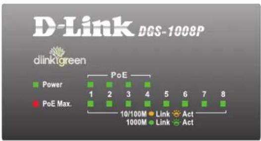 D-LINK DGS-1008P - GIGABIT-PORTE (PORTE 1 - 8) - 1
