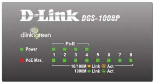 D-LINK DGS-1008P - GIGABIT PORTS (PORTS 1 - 8) - 1