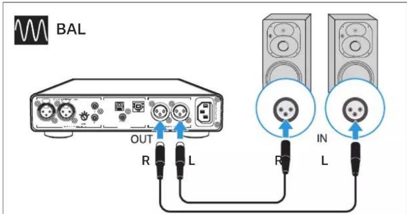 SENNHEISER HDV 820 - Tilslutning af hovedtelefonforstærkeren til sluttrin/aktive højttalere - 1