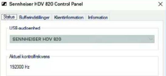 SENNHEISER HDV 820 - Anvendelse af Sennheiser Control Panel - 1