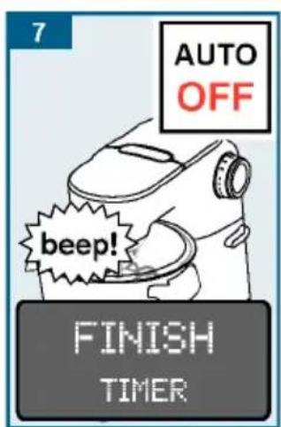 7 AUTO OFF beep! FINISH TIMER