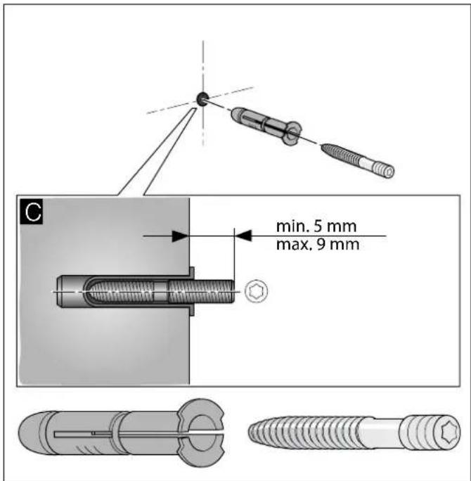 min. 5 mm max. 9 mm