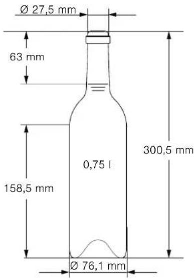 Ø 27,5 mm 63 mm 158,5 mm 0,75 l 300,5 mm Ø 76,1 mm